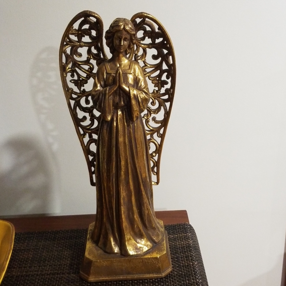 Gold Angel Statue 17 Inch Tall